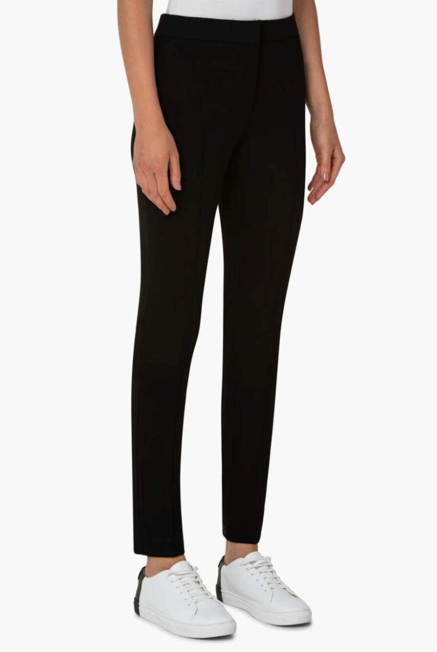 Akris Punto Stretch Jersey Front Seam Slim Leg Pants Black Size 14